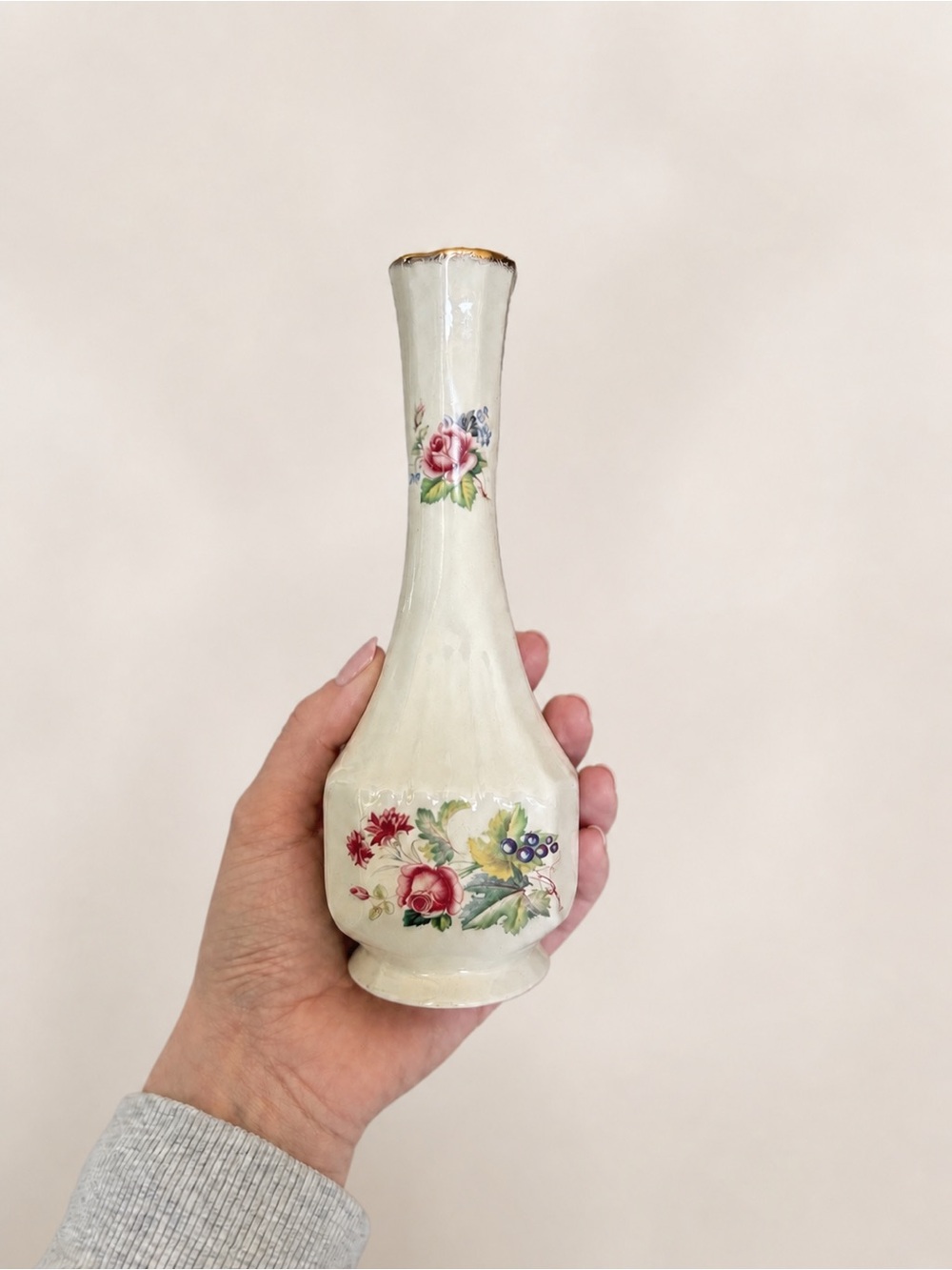 5 / $40 Vintage Burleigh Ironstone Bud Vase England Floral Decor - Picture 2 of 4